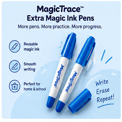 MagicTrace Extra Magic Ink Pens - spare disappearing ink pens for handwriting workbooks