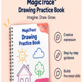 MagicTrace Drawing Practice Book - grooved shapes and pre-writing stroke workbook