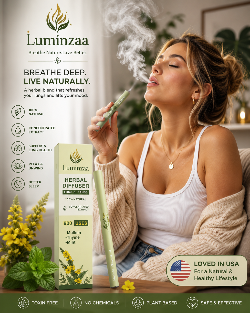 Breathe & Relax Herbal Aroma Diffuser Set – 3 Blends