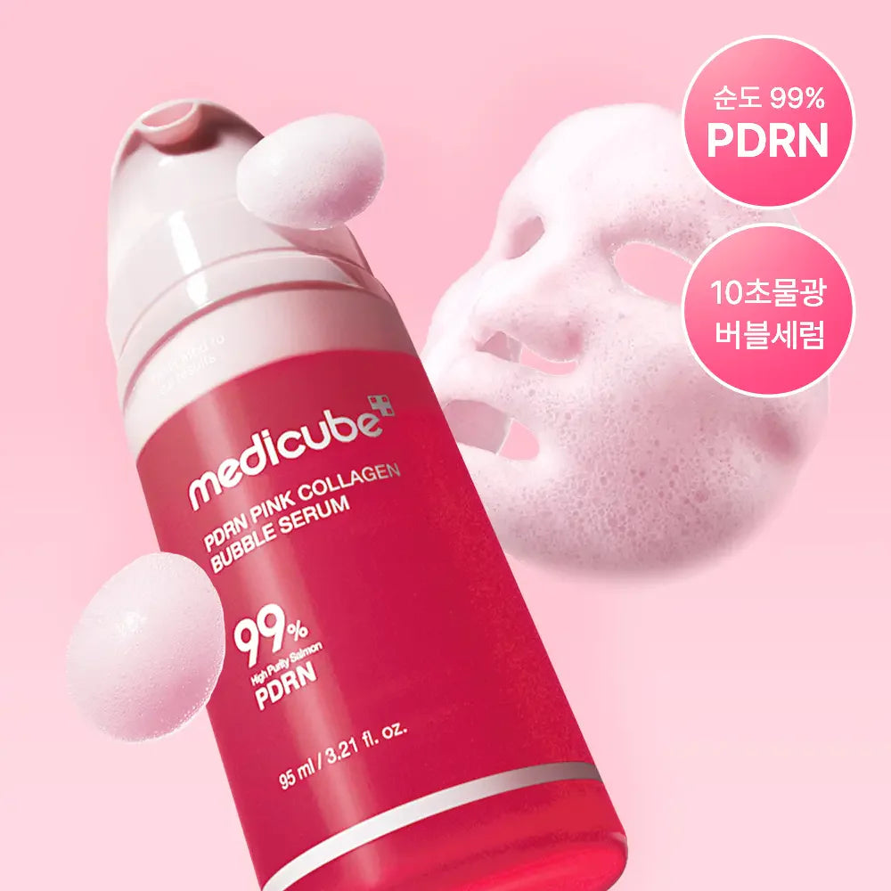 Medicube PDRN Pink Collagen Bubble Serum for radiant youthful skin