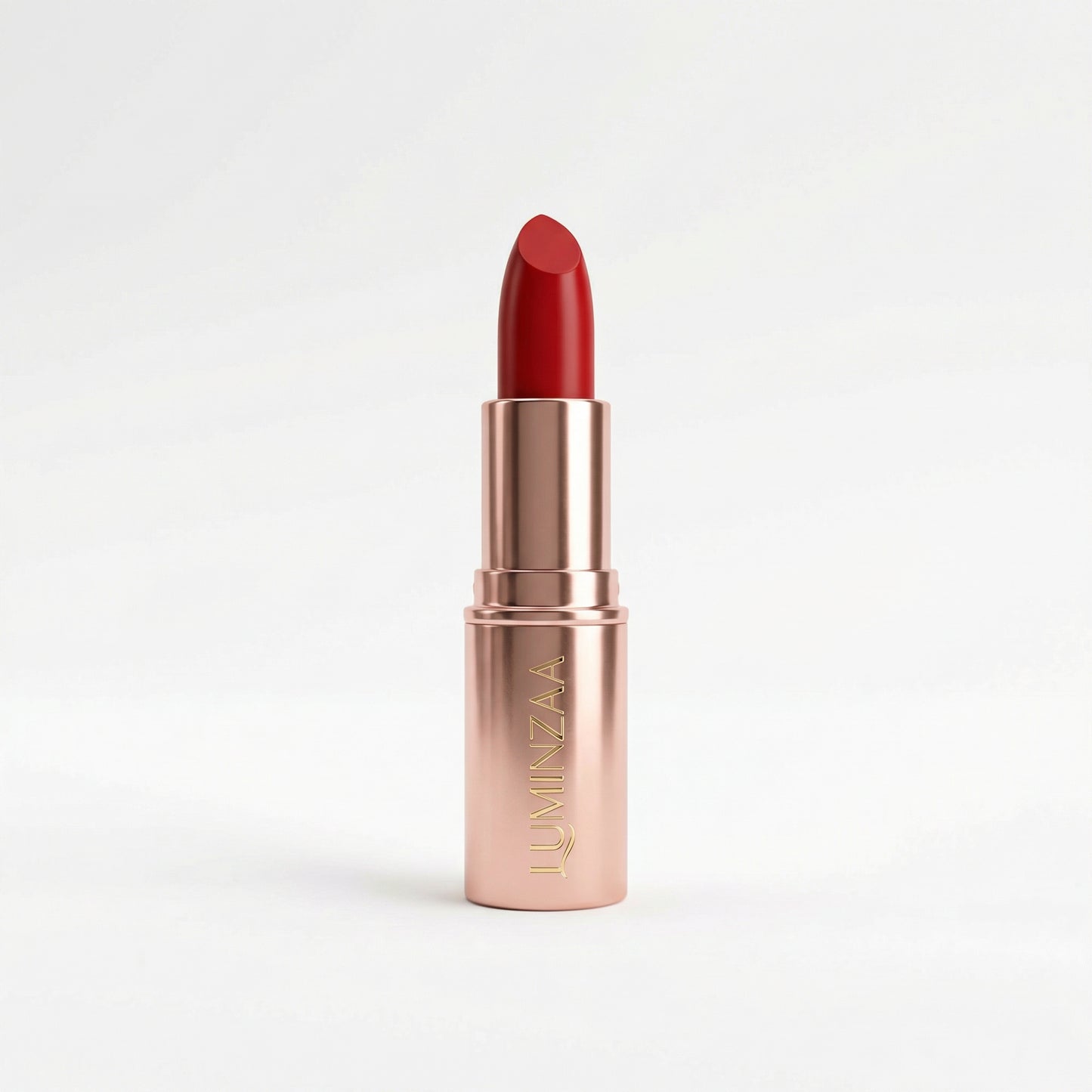 Luminzaa Luxe Long-Wearing Matte Lipstick in Rose Gold shade – luxury makeup