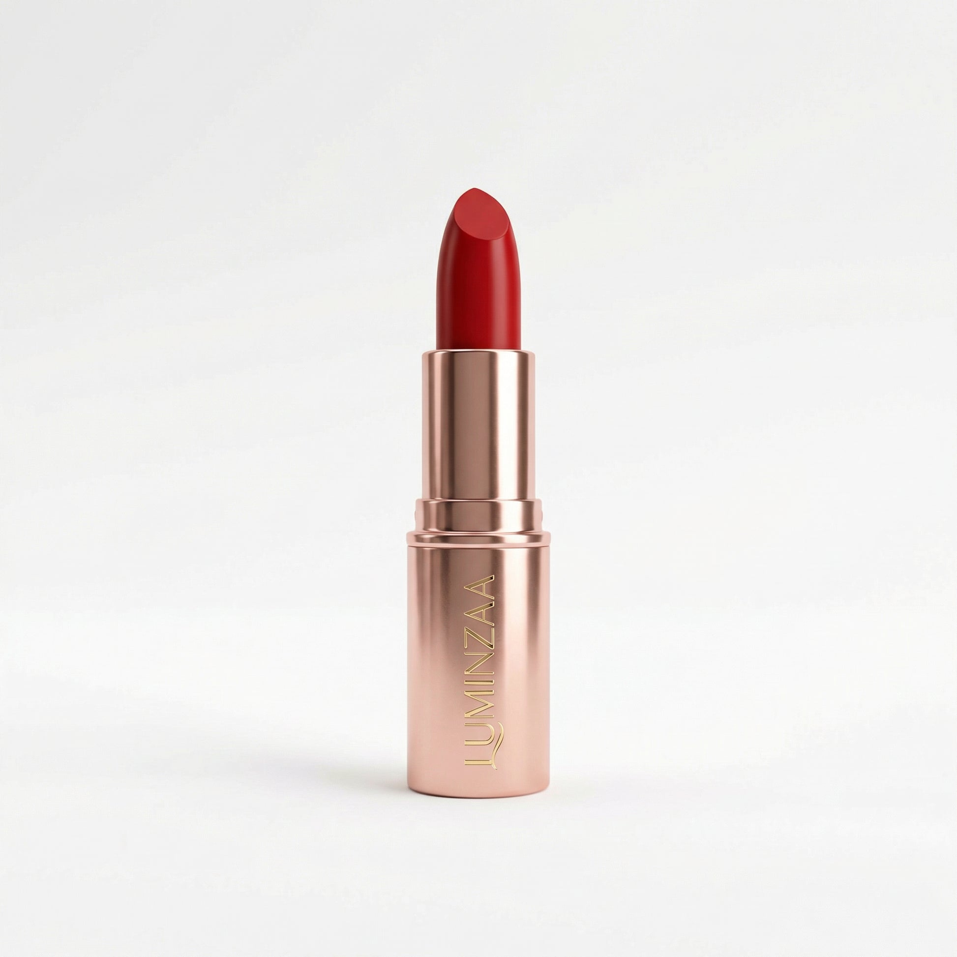 Luminzaa Luxe Long-Wearing Matte Lipstick in Rose Gold shade – luxury makeup